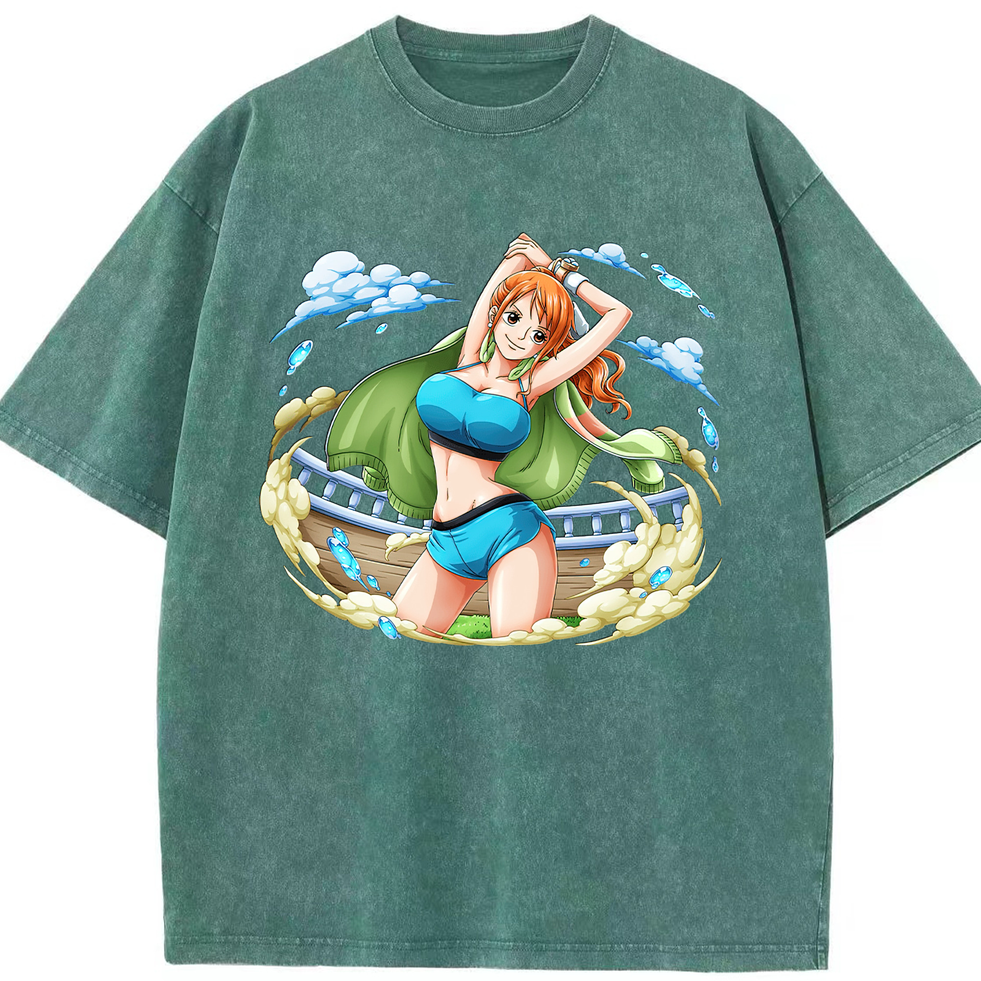 ワンピース ナミ ONE PIECE Nami 綿100% ヴィンテージ風 半袖Tシャツ（フロントプリント）